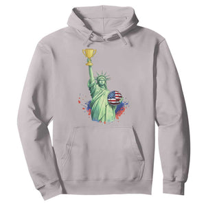 Statue Of Liberty Soccer Cup Hoodie USA Soccer Lover Gift TS12 Ice Gray Print Your Wear