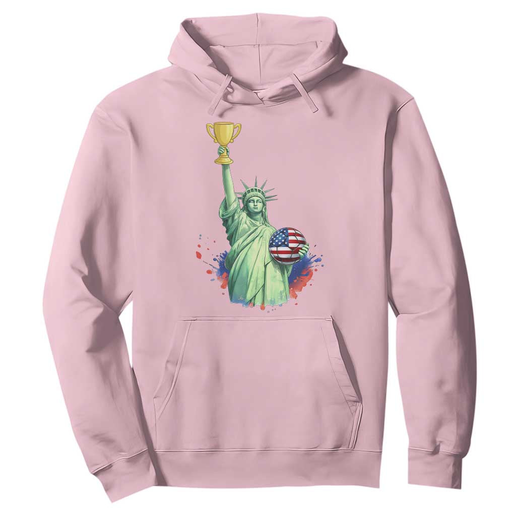 Statue Of Liberty Soccer Cup Hoodie USA Soccer Lover Gift TS12 Light Pink Print Your Wear