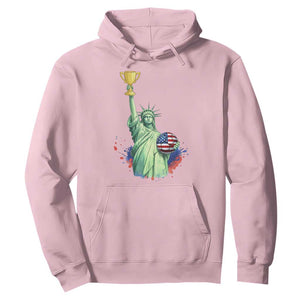 Statue Of Liberty Soccer Cup Hoodie USA Soccer Lover Gift TS12 Light Pink Print Your Wear