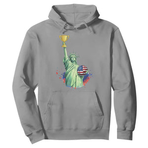 Statue Of Liberty Soccer Cup Hoodie USA Soccer Lover Gift TS12 Sport Gray Print Your Wear