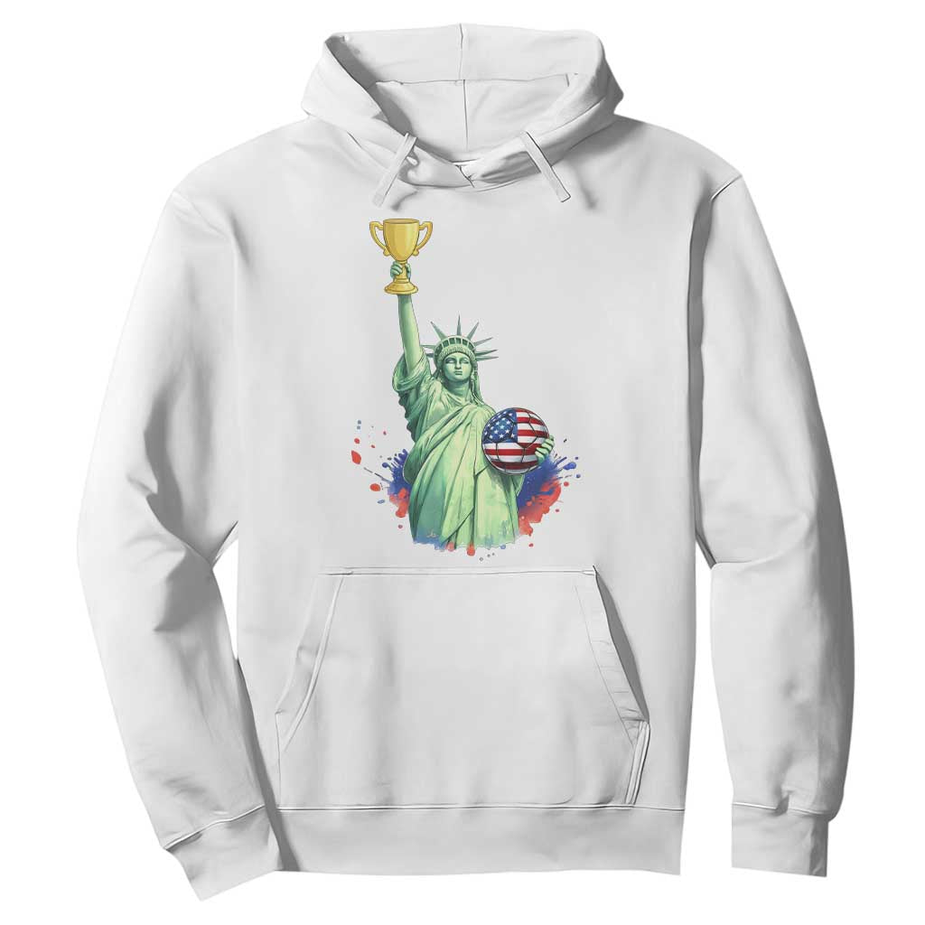 Statue Of Liberty Soccer Cup Hoodie USA Soccer Lover Gift TS12 White Print Your Wear