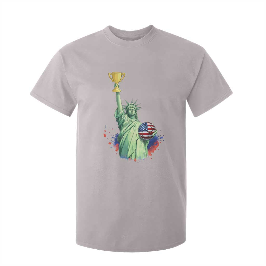 Statue Of Liberty Soccer Cup T Shirt For Kid USA Soccer Lover Gift TS12 Ice Gray Print Your Wear