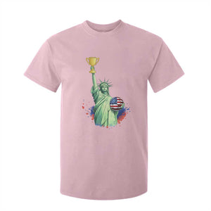 Statue Of Liberty Soccer Cup T Shirt For Kid USA Soccer Lover Gift TS12 Light Pink Print Your Wear