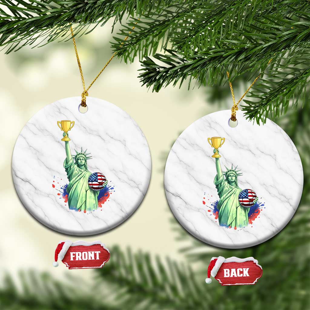 Statue Of Liberty Soccer Cup Ceramic Ornament USA Soccer Lover Gift TS12 1pc White Marble Print Your Wear