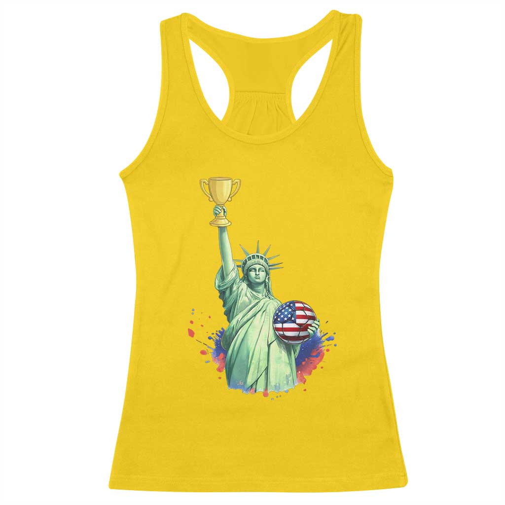 Statue Of Liberty Soccer Cup Racerback Tank Top USA Soccer Lover Gift TS12 Daisy Print Your Wear