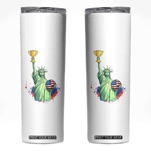 Statue Of Liberty Soccer Cup Skinny Tumbler USA Soccer Lover Gift TS12 White Print Your Wear