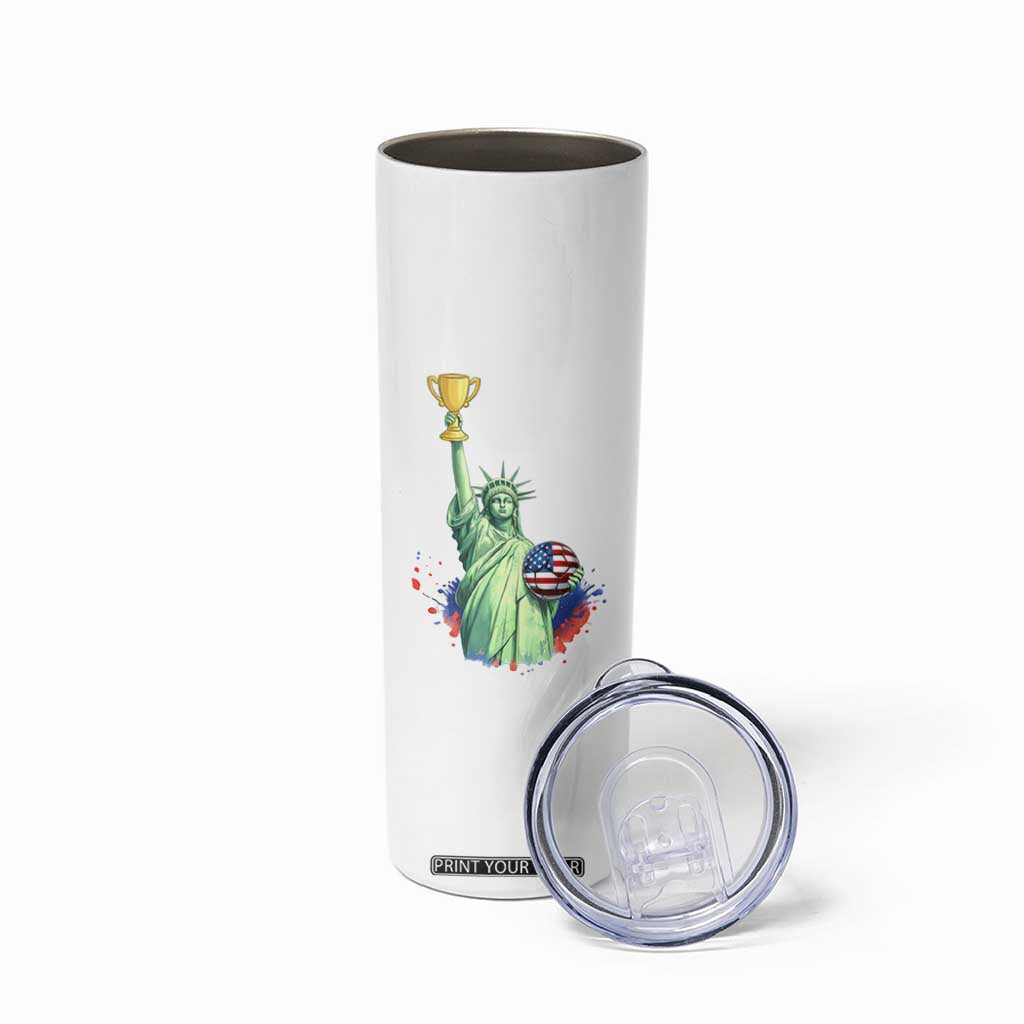 Statue Of Liberty Soccer Cup Skinny Tumbler USA Soccer Lover Gift TS12 Print Your Wear