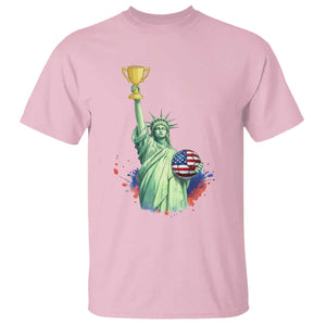 Statue Of Liberty Soccer Cup T Shirt USA Soccer Lover Gift TS12 Light Pink Print Your Wear