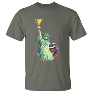 Statue Of Liberty Soccer Cup T Shirt USA Soccer Lover Gift TS12 Military Green Print Your Wear