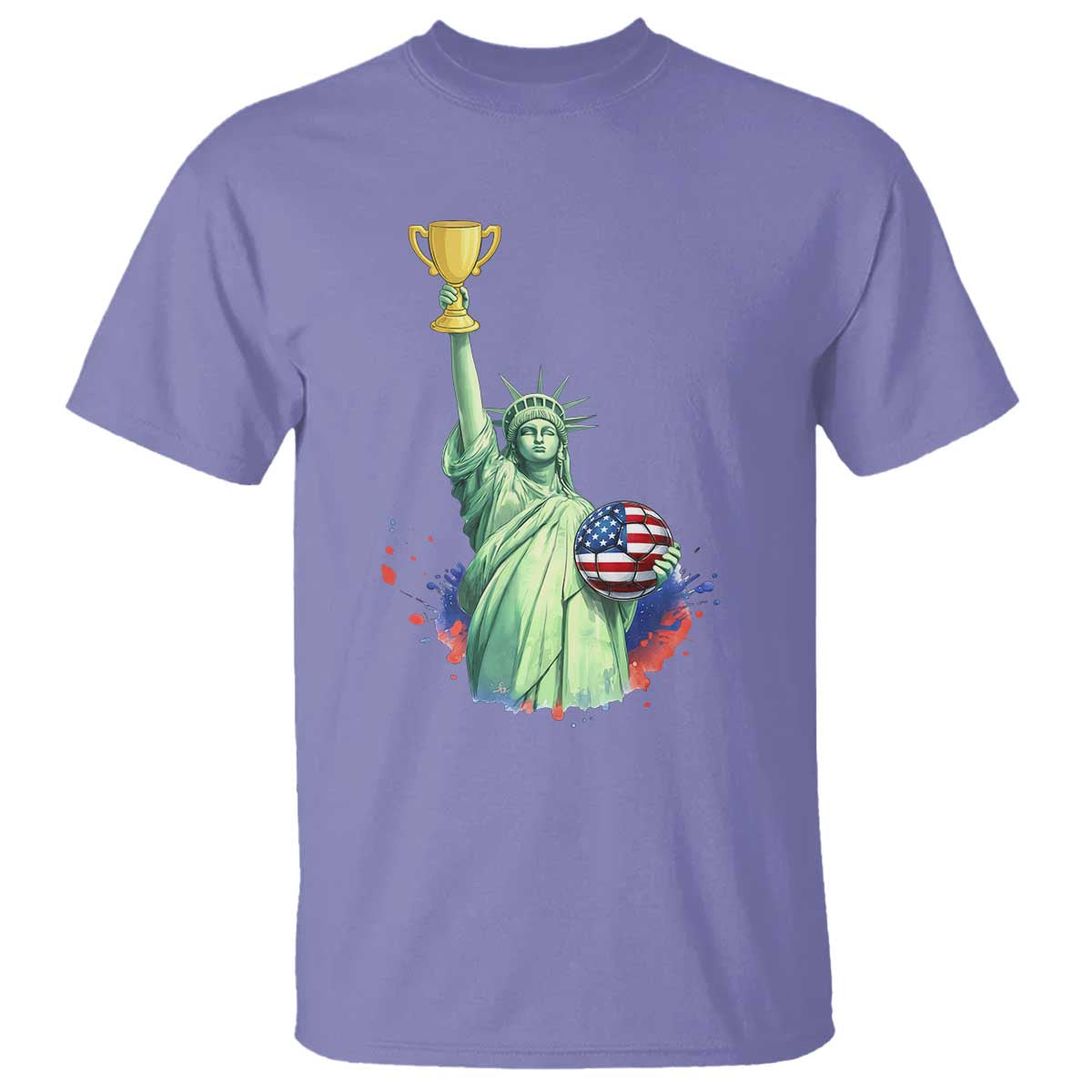 Statue Of Liberty Soccer Cup T Shirt USA Soccer Lover Gift TS12 Violet Print Your Wear