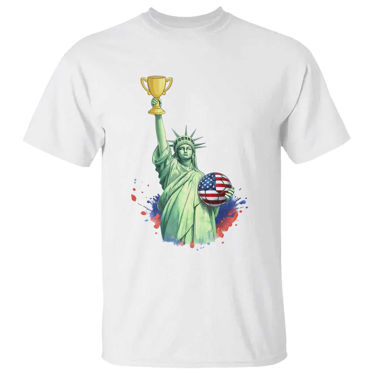 Statue Of Liberty Soccer Cup T Shirt USA Soccer Lover Gift TS12 White Print Your Wear
