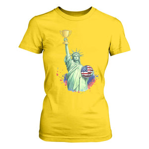 Statue Of Liberty Soccer Cup T Shirt For Women USA Soccer Lover Gift TS12 Daisy Print Your Wear