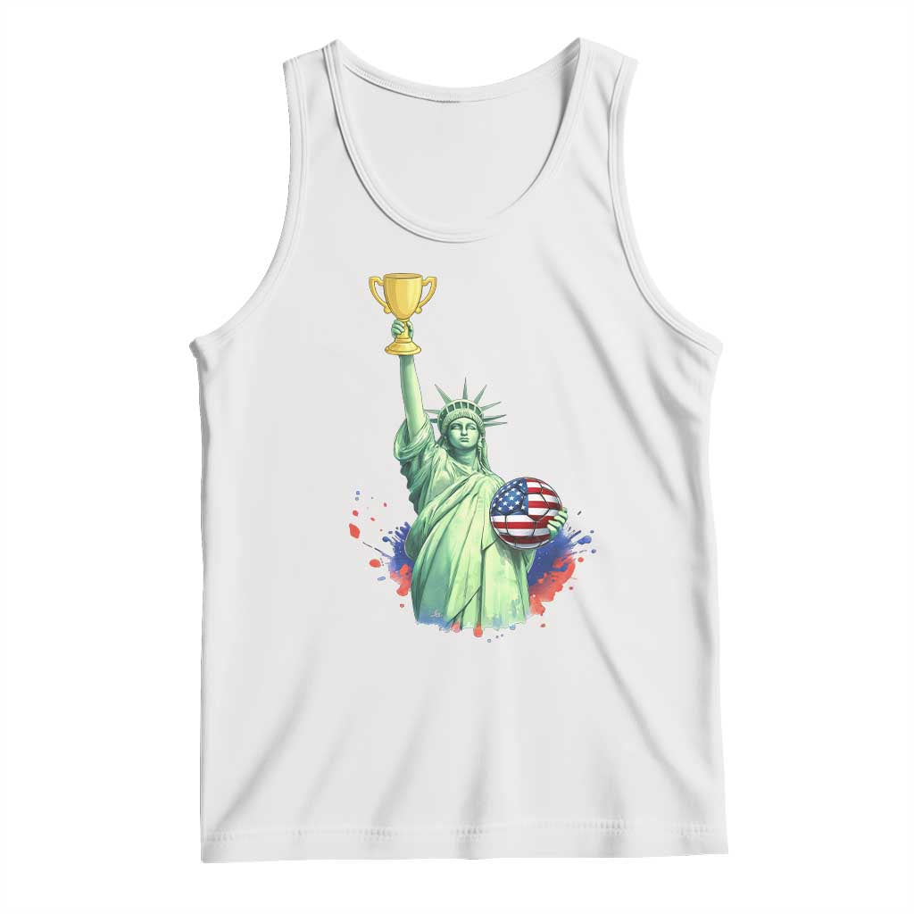 Statue Of Liberty Soccer Cup Tank Top USA Soccer Lover Gift TS12 White Print Your Wear