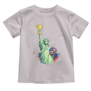 Statue Of Liberty Soccer Cup Toddler T Shirt USA Soccer Lover Gift TS12 Ice Gray Print Your Wear