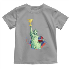 Statue Of Liberty Soccer Cup Toddler T Shirt USA Soccer Lover Gift TS12 Sport Gray Print Your Wear