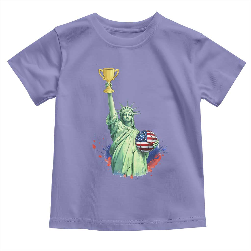 Statue Of Liberty Soccer Cup Toddler T Shirt USA Soccer Lover Gift TS12 Violet Print Your Wear