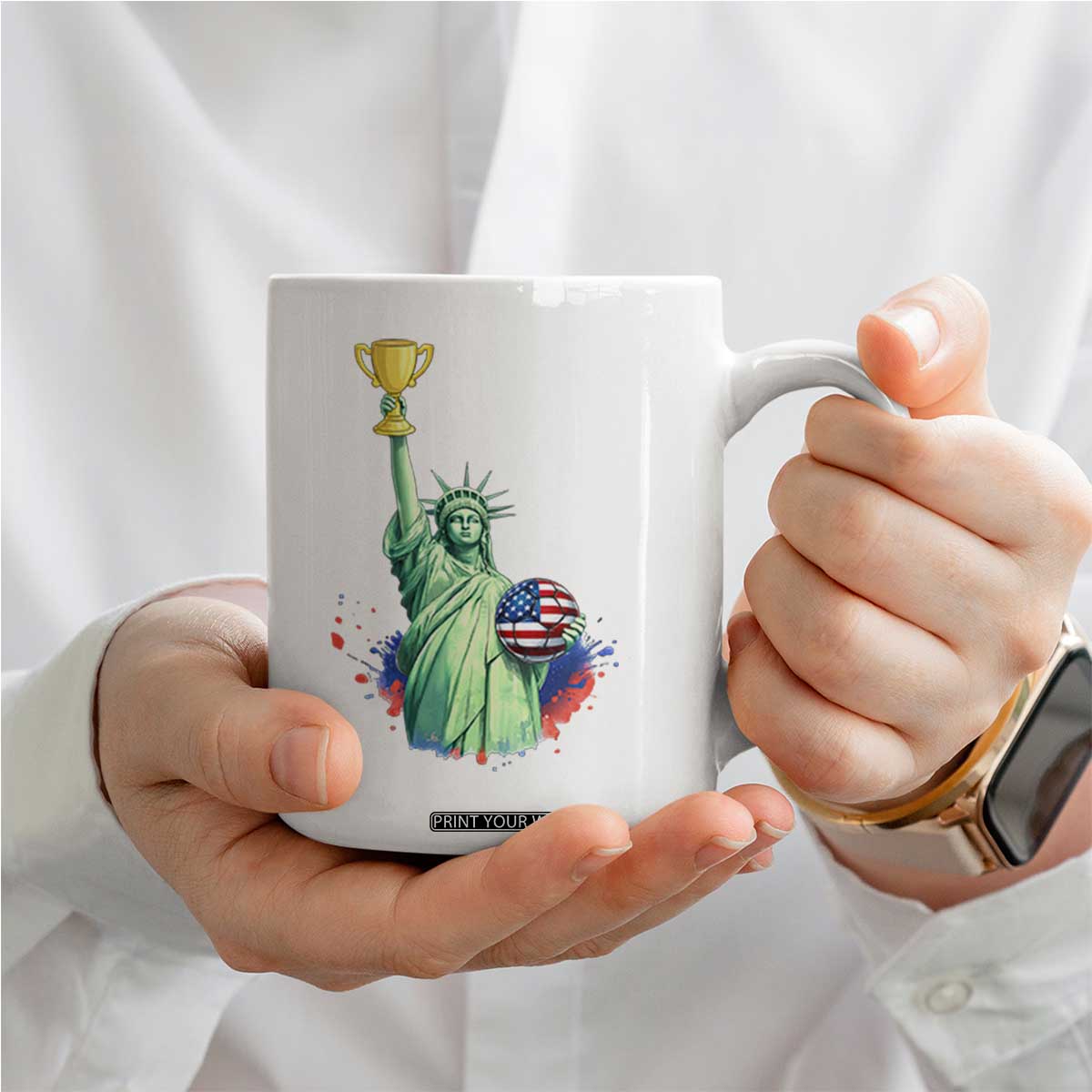 Statue Of Liberty Soccer Cup Coffee Mug USA Soccer Lover Gift TS12 Print Your Wear