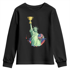 Statue Of Liberty Soccer Cup Youth Sweatshirt USA Soccer Lover Gift TS12 Black Print Your Wear