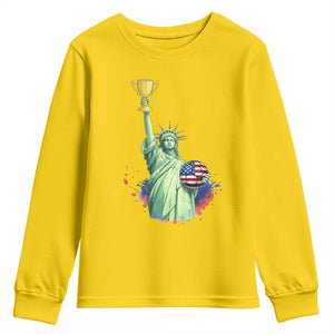 Statue Of Liberty Soccer Cup Youth Sweatshirt USA Soccer Lover Gift TS12 Daisy Print Your Wear
