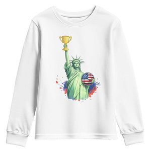 Statue Of Liberty Soccer Cup Youth Sweatshirt USA Soccer Lover Gift TS12 White Print Your Wear