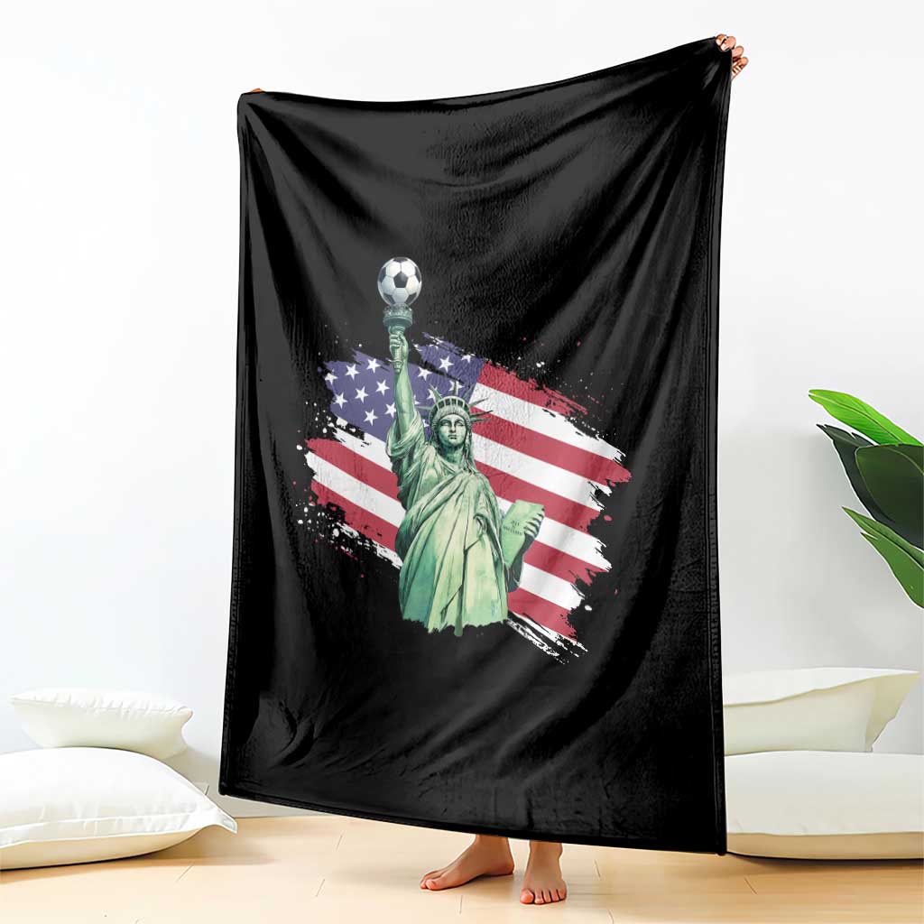 Statue Of Liberty Soccer Lover Throw Blanket New Yorker Fan Gift TS12 Print Your Wear