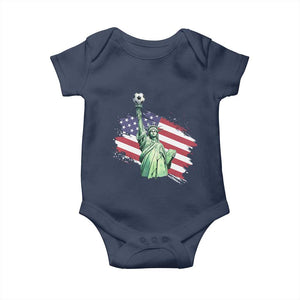 Statue Of Liberty Soccer Lover Baby Onesie New Yorker Fan Gift TS12 Navy Print Your Wear