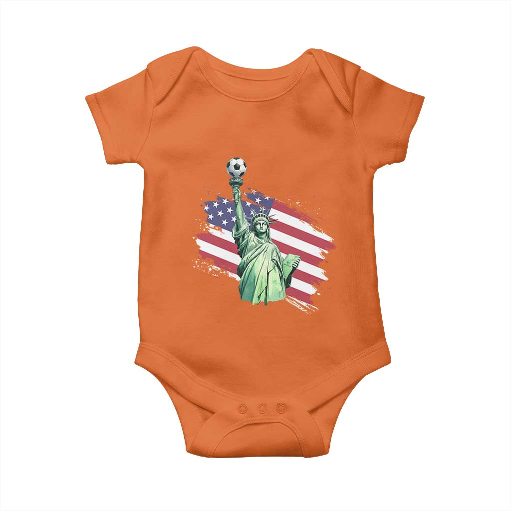 Statue Of Liberty Soccer Lover Baby Onesie New Yorker Fan Gift TS12 Orange Print Your Wear