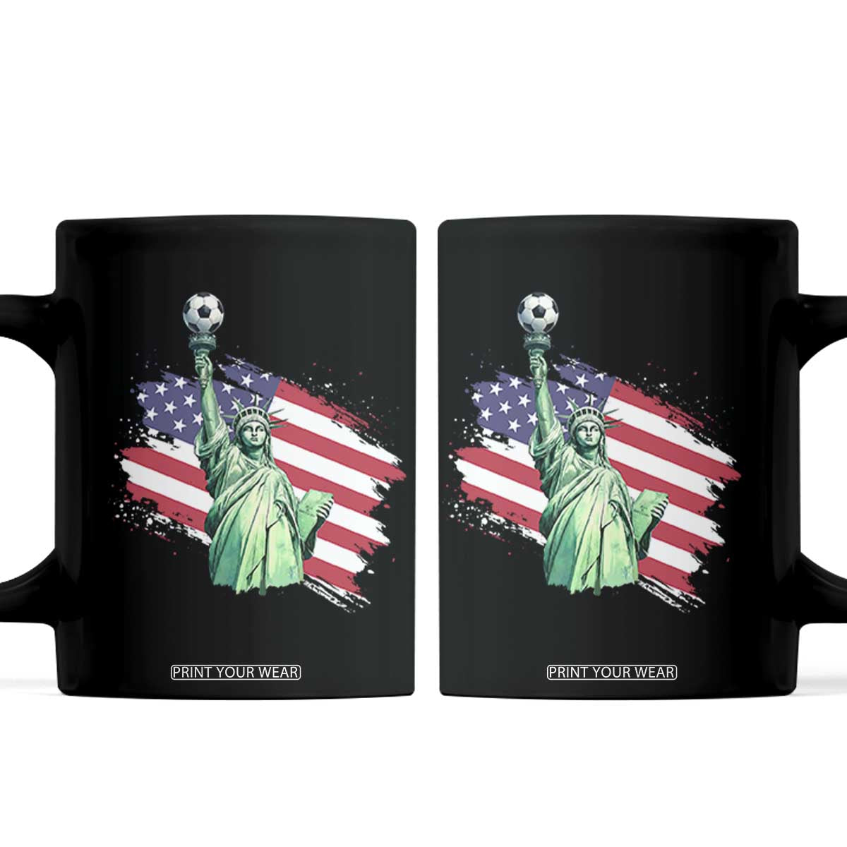 Statue Of Liberty Soccer Lover Coffee Mug New Yorker Fan Gift TS12 Black Print Your Wear