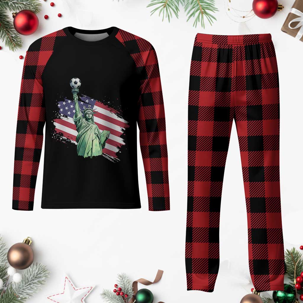 Statue Of Liberty Soccer Lover Plaid Pajama Set New Yorker Fan Gift TS12 Buffalo Plaid Print Your Wear