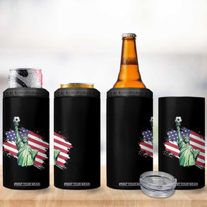 Statue Of Liberty Soccer Lover 4 in 1 Can Cooler Tumbler New Yorker Fan Gift TS12 Print Your Wear