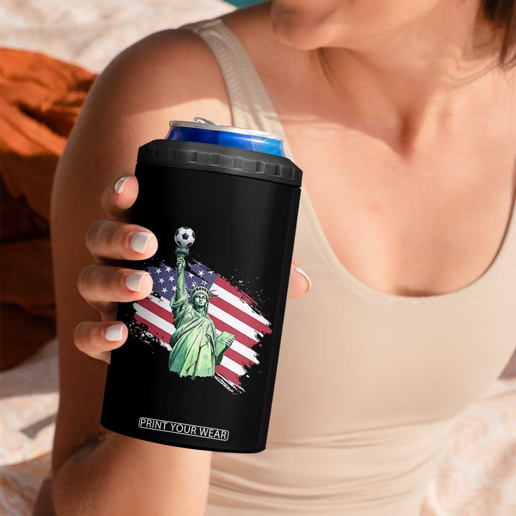 Statue Of Liberty Soccer Lover 4 in 1 Can Cooler Tumbler New Yorker Fan Gift TS12 Print Your Wear