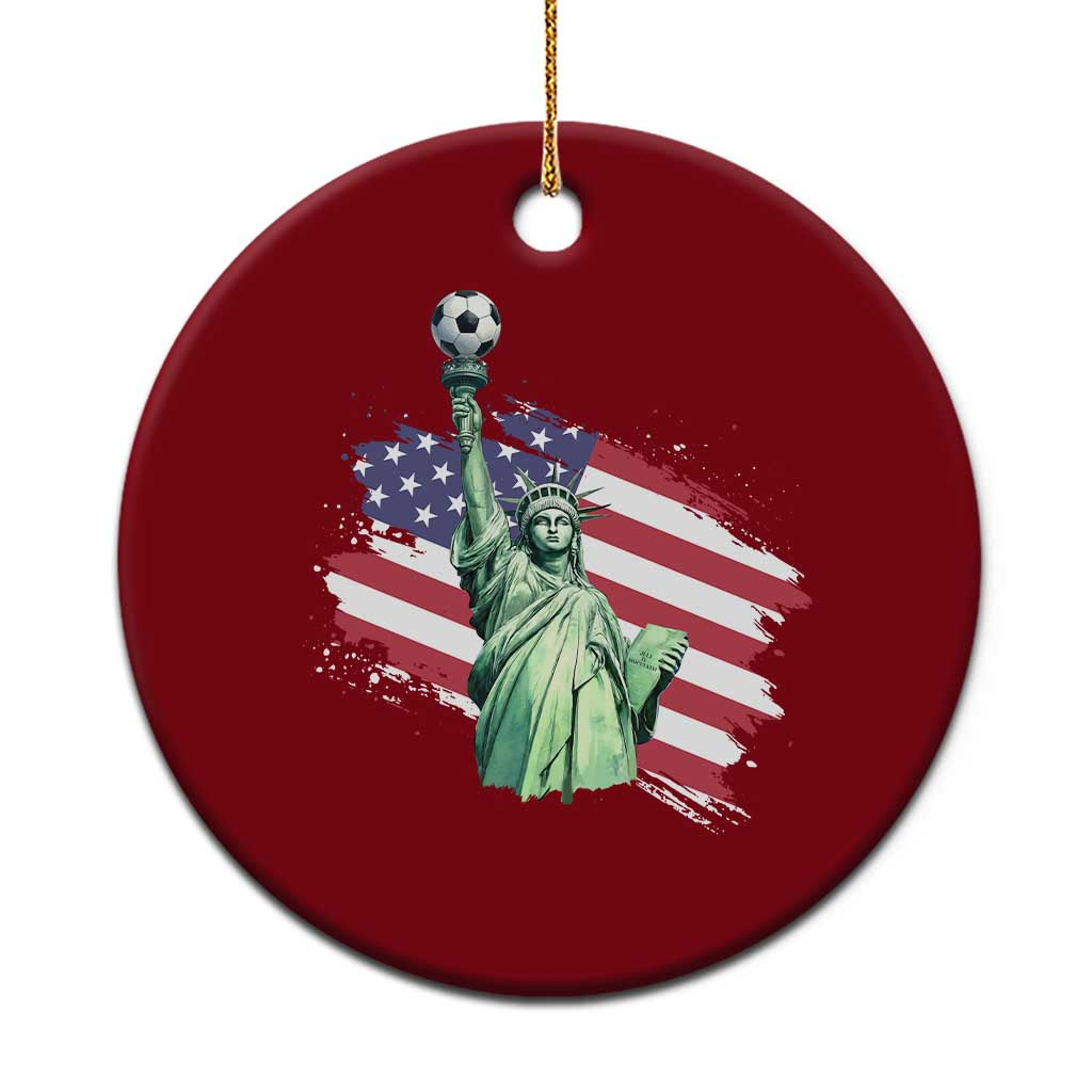 Statue Of Liberty Soccer Lover Ceramic Ornament New Yorker Fan Gift TS12 1pc Red Print Your Wear
