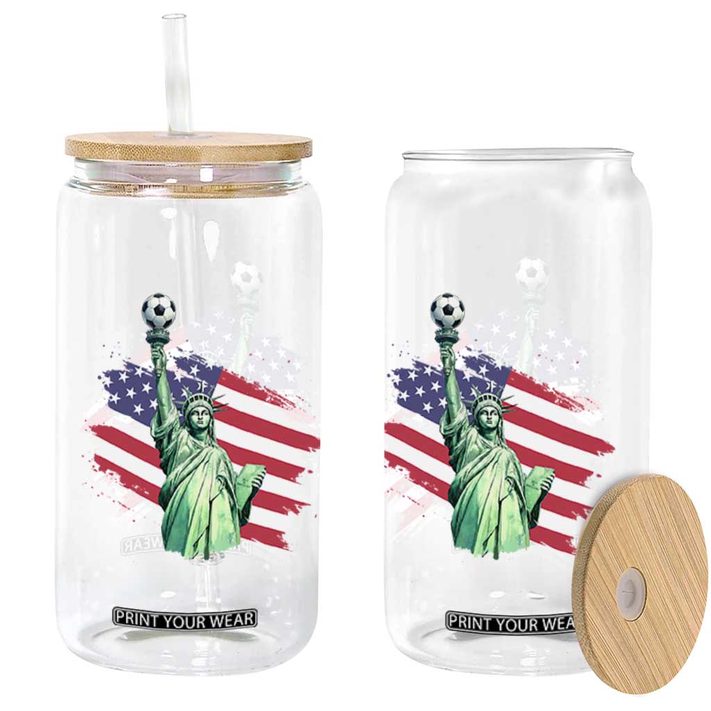 Statue Of Liberty Soccer Lover Glass Can New Yorker Fan Gift TS12 Print Your Wear