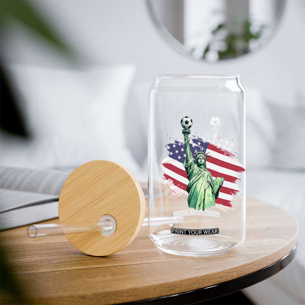Statue Of Liberty Soccer Lover Glass Can New Yorker Fan Gift TS12 Print Your Wear