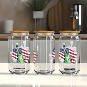 Statue Of Liberty Soccer Lover Glass Can New Yorker Fan Gift TS12 Print Your Wear