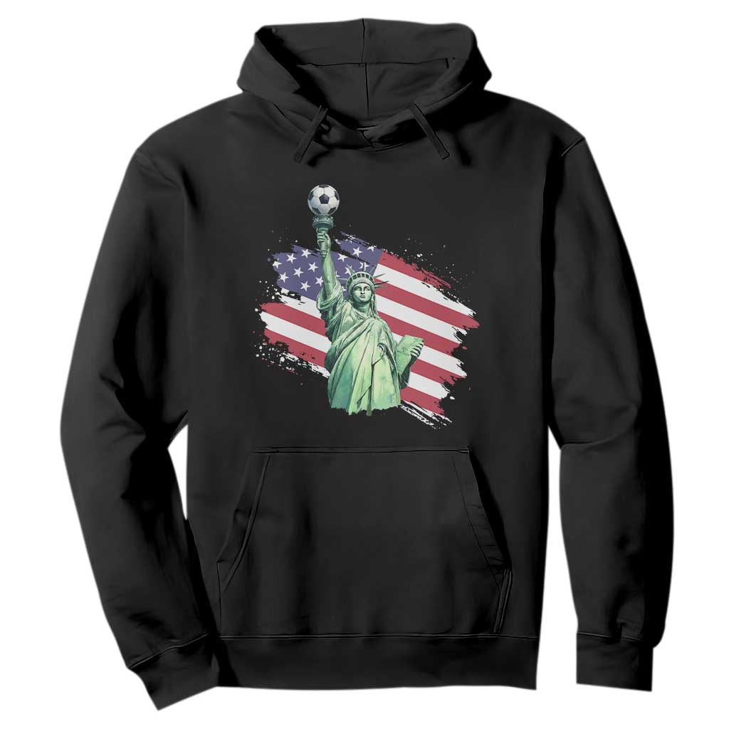 Statue Of Liberty Soccer Lover Hoodie New Yorker Fan Gift TS12 Black Print Your Wear