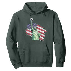 Statue Of Liberty Soccer Lover Hoodie New Yorker Fan Gift TS12 Dark Forest Green Print Your Wear