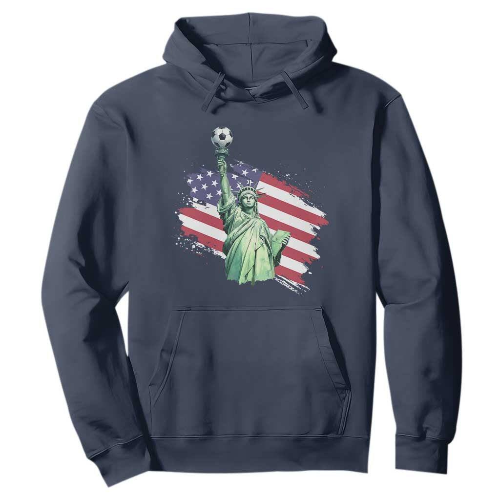 Statue Of Liberty Soccer Lover Hoodie New Yorker Fan Gift TS12 Navy Print Your Wear