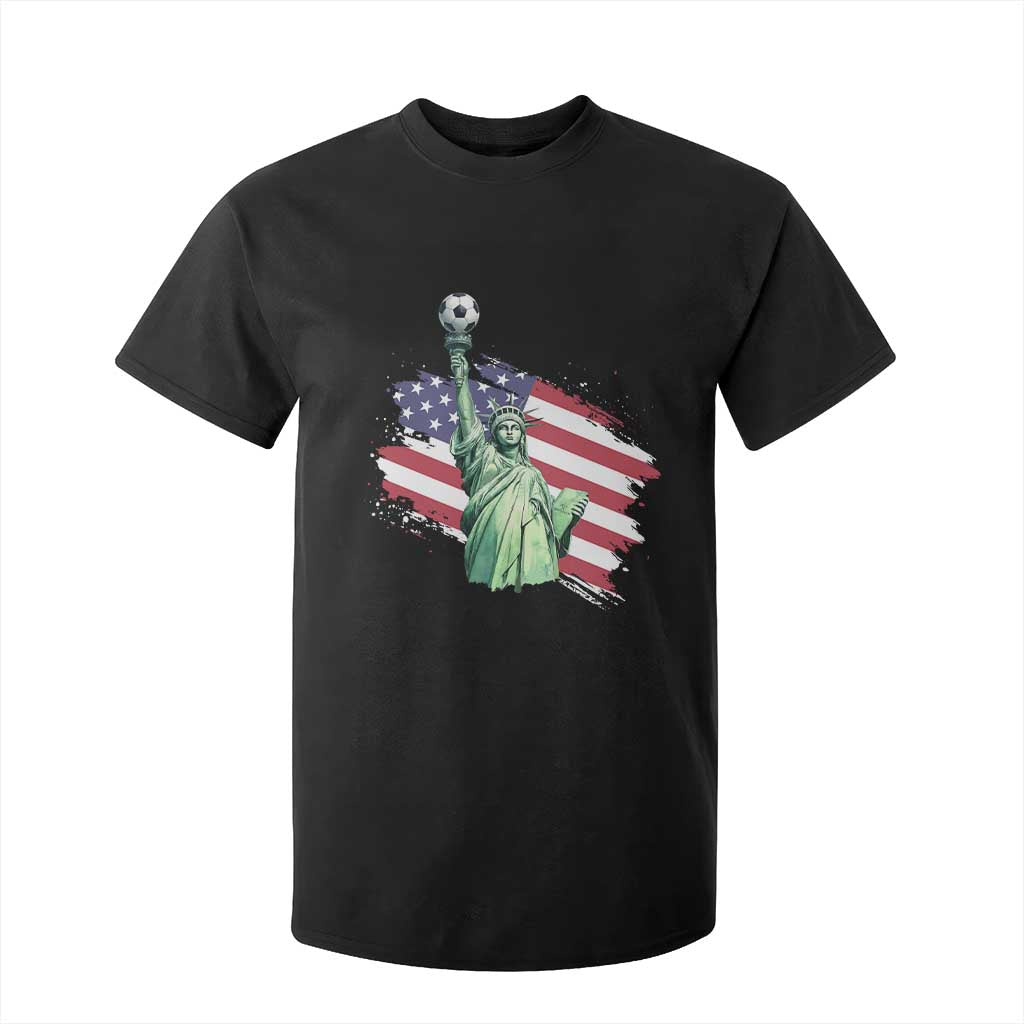 Statue Of Liberty Soccer Lover T Shirt For Kid New Yorker Fan Gift TS12 Black Print Your Wear