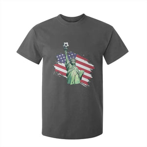 Statue Of Liberty Soccer Lover T Shirt For Kid New Yorker Fan Gift TS12 Dark Heather Print Your Wear