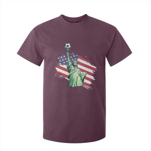 Statue Of Liberty Soccer Lover T Shirt For Kid New Yorker Fan Gift TS12 Maroon Print Your Wear