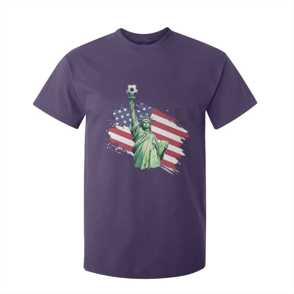 Statue Of Liberty Soccer Lover T Shirt For Kid New Yorker Fan Gift TS12 Purple Print Your Wear