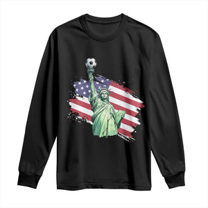 Statue Of Liberty Soccer Lover Long Sleeve Shirt New Yorker Fan Gift TS12 Black Print Your Wear