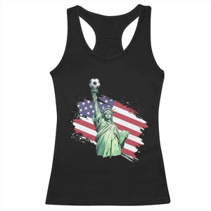 Statue Of Liberty Soccer Lover Racerback Tank Top New Yorker Fan Gift TS12 Black Print Your Wear