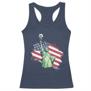 Statue Of Liberty Soccer Lover Racerback Tank Top New Yorker Fan Gift TS12 Navy Print Your Wear