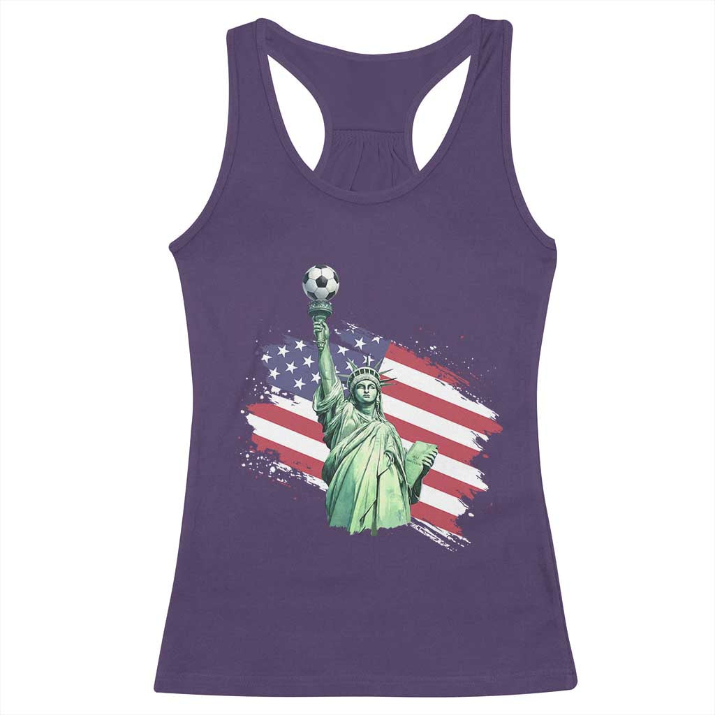 Statue Of Liberty Soccer Lover Racerback Tank Top New Yorker Fan Gift TS12 Purple Print Your Wear