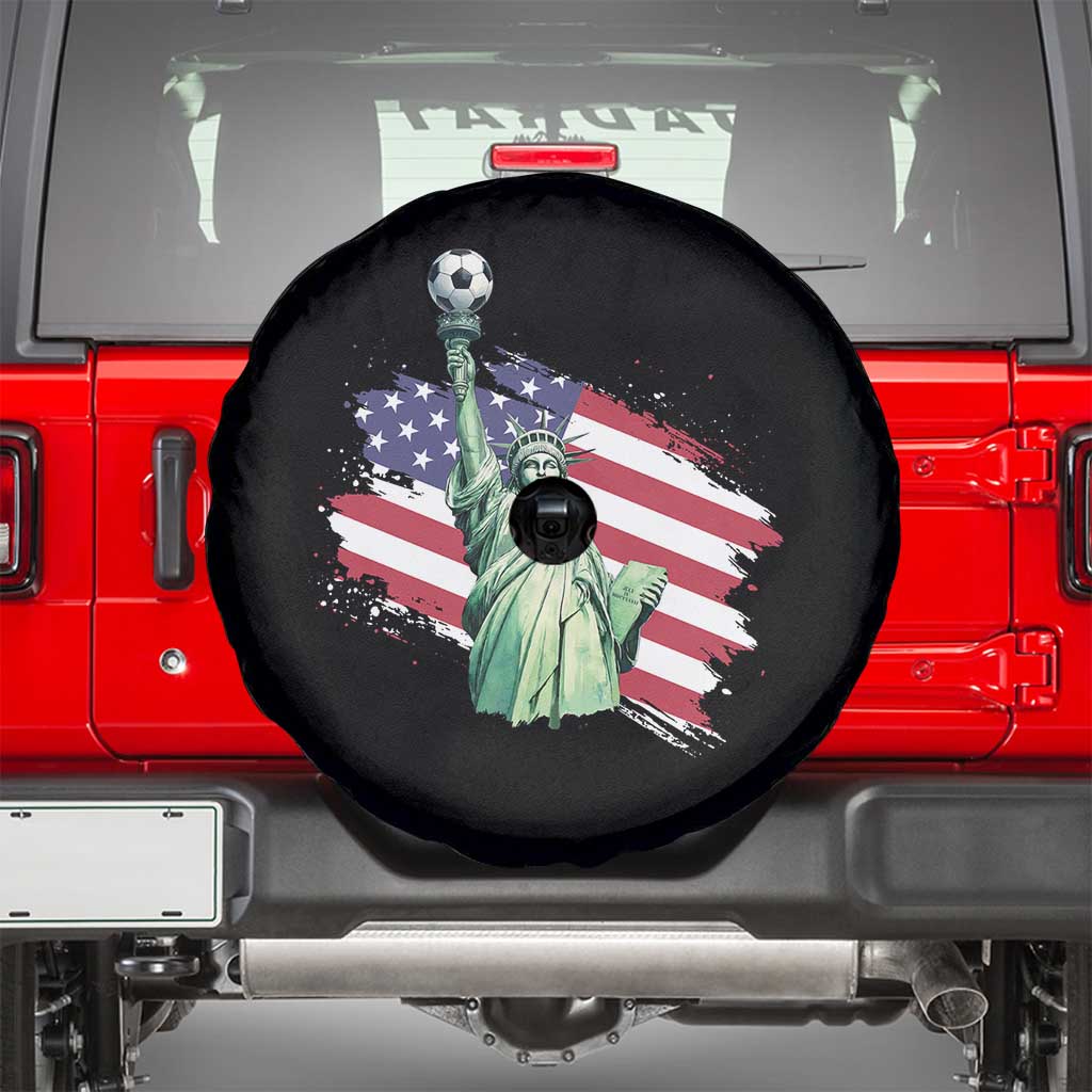 Statue Of Liberty Soccer Lover Spare Tire Cover New Yorker Fan Gift TS12 Black Print Your Wear