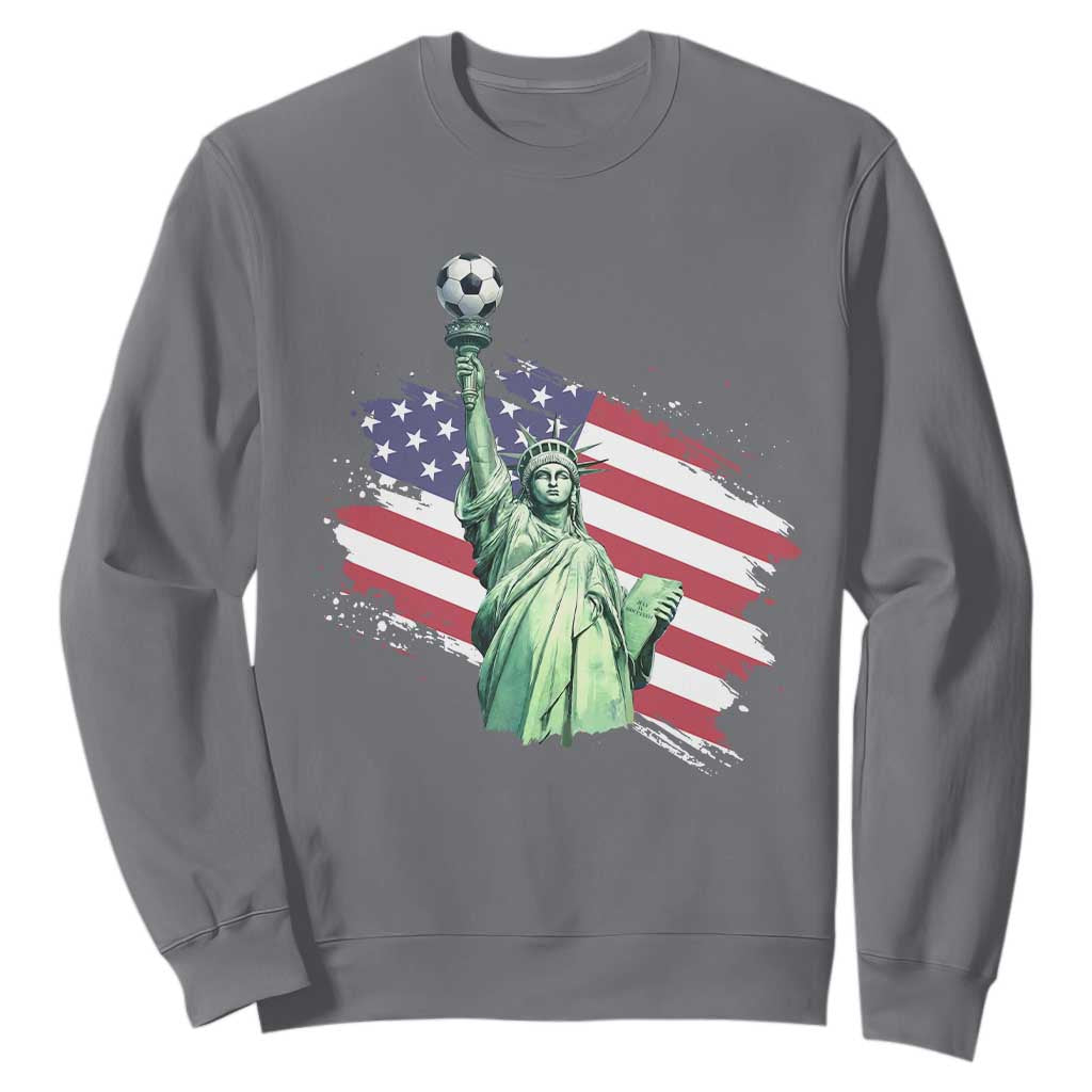 Statue Of Liberty Soccer Lover Sweatshirt New Yorker Fan Gift TS12 Charcoal Print Your Wear