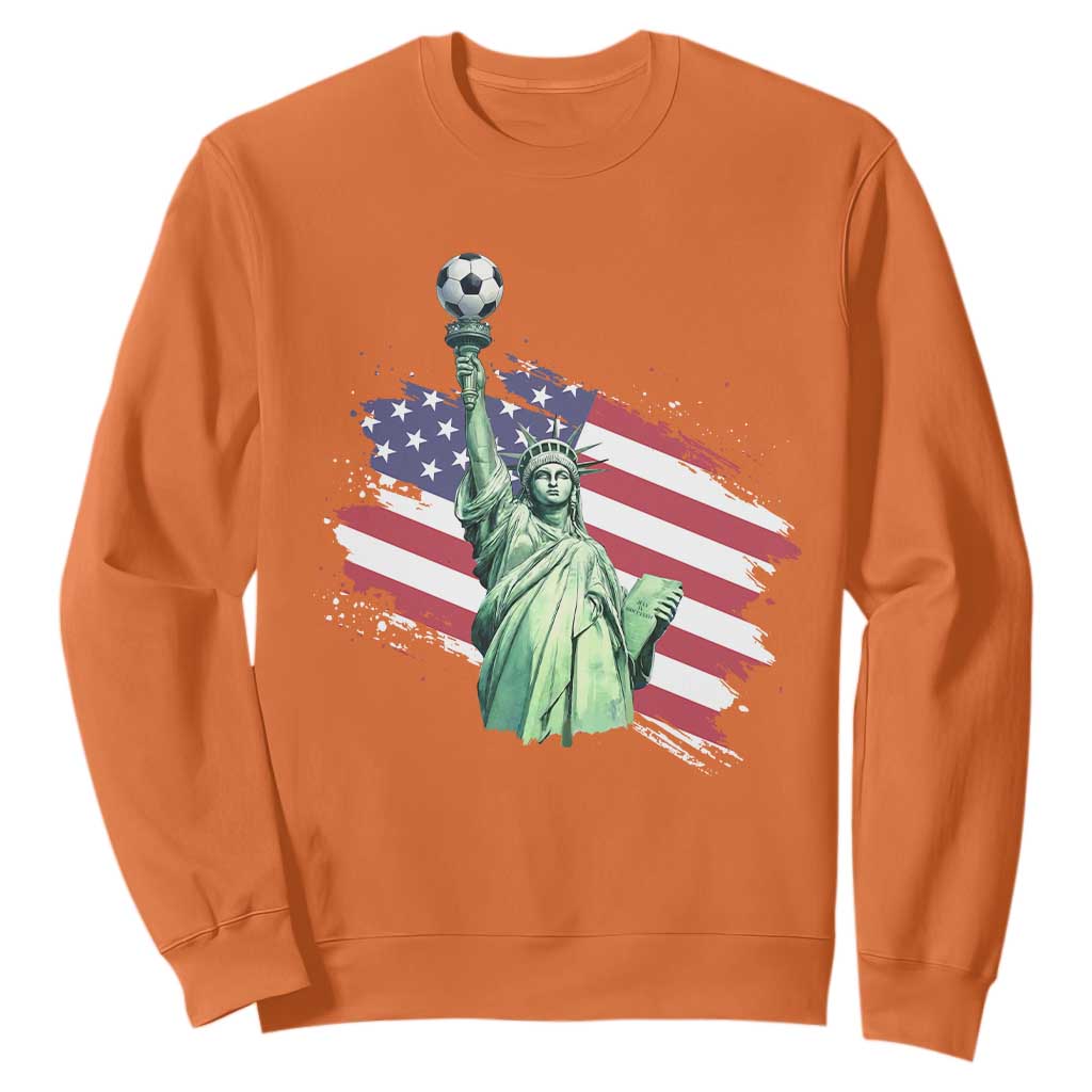 Statue Of Liberty Soccer Lover Sweatshirt New Yorker Fan Gift TS12 Orange Print Your Wear