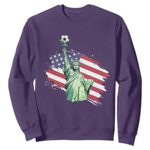 Statue Of Liberty Soccer Lover Sweatshirt New Yorker Fan Gift TS12 Purple Print Your Wear